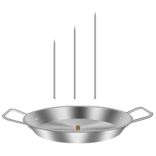 Spiedino verticale per carne in acciaio inox per barbecue con 3 punte di ricambio per barbecue