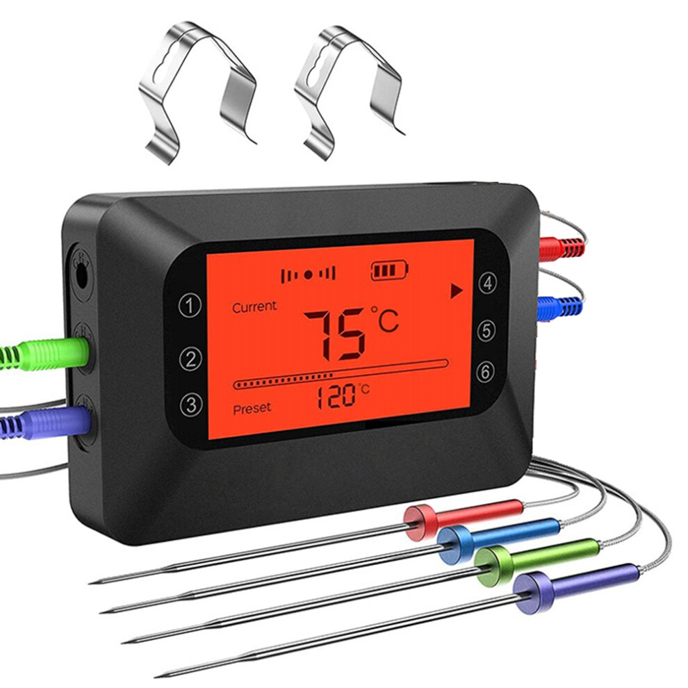 Bluetooth Meat Thermometer Wireless Digital Bbq Kitchen 4 Probes For Smoker Cooking Grill Oven Steak 4851366129692
