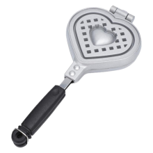 Poêle antiadhésive en forme de cœur 5,7 x 13,8 pouces, double face, en alliage d'aluminium, pour pâtisserie, pour petites cuisines