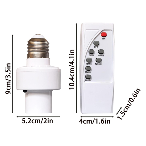Remote Control Light Bulb Socket E27 Base Holder Timing Function Wireless Lamp for Closet Bedroom Attic 2