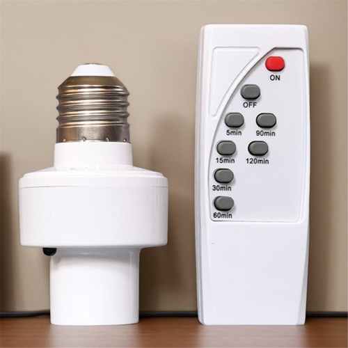 Remote Control Light Bulb Socket E27 Base Holder Timing Function Wireless Lamp for Closet Bedroom Attic 1