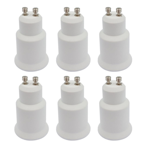 6pcs Gu10 to E26 Adapter, Standard Screw in Base Socket Adapter Converter 1