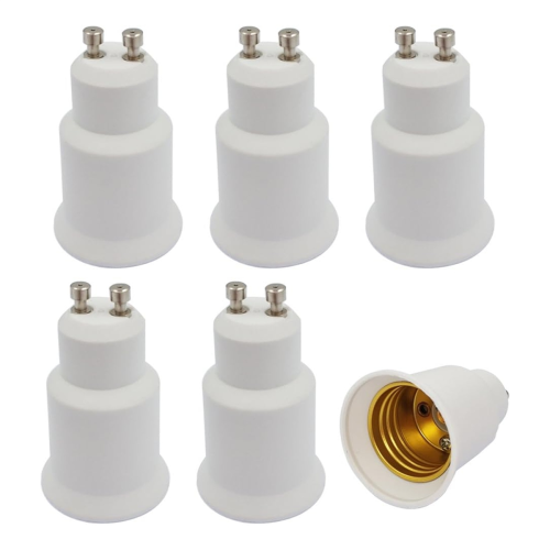 6pcs Gu10 to E26 Adapter, Standard Screw in Base Socket Adapter Converter