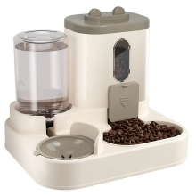 Distributore di cibo per gatti, acqua e alimentazione completamente automatica integrata, grigio carino