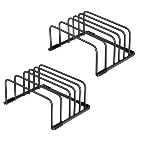 2pcs Heavy-Duty 5-Slot Cutting Board Organizer Rack, Space Saving Kitchen Storage for Boards Bakeware 1