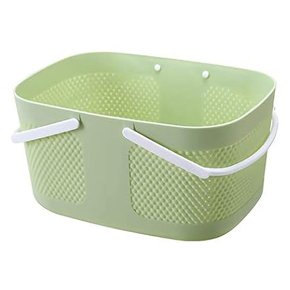 Shower Basket, Large Capacity Thickened Plastic Organizer Storage Tote With Handles Drainage Toiletry Bag Bin Green Exogio
