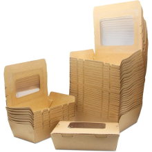 Salad Boxes Takeaway, 50 PCS 500ml Takeaway Box, with Window, Oil and Water Proof, for Sandwich, Cheesecake, Burger
