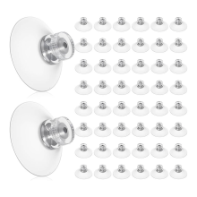 50 Stück transparente PVC-Saugnäpfe mit Schrauben und Muttern, 40 mm starke klebende Saugnäpfe für Glas, Badezimmer, Auto