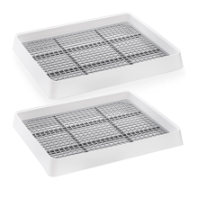 2 Pack Large Litter Box, Bunny Restroom Tray, Small Animals Pan Toilet Potty Trainer with Grate