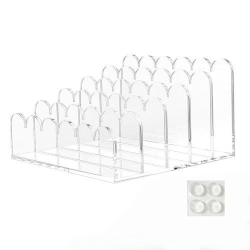 Clear Acrylic Mail Organizer File Sorters for Desk Laddered Desktop Vertical Holder Workspace