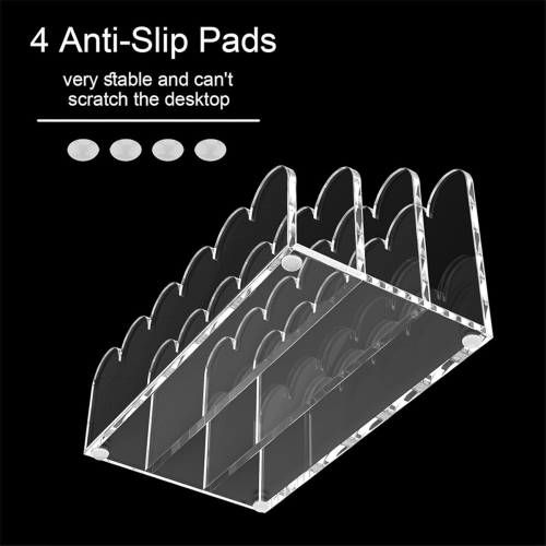 Clear Acrylic Mail Organizer File Sorters for Desk Laddered Desktop Vertical Holder Workspace 2