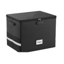 Boîte de rangement pour disques vinyles avec serrure, ignifuge et résistante à l'eau, pour plus de 100 disques individuels.