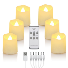 Candle Light Rechargeable Candles Timer Remote LED Tea Flameless for Wedding Room Garden Holiday Lighting