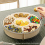 Six Grids Multi Compartment Fruit Tray Round Snack Box for Home Organization Clear Divided Rotating Serving 5