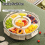 Six Grids Multi Compartment Fruit Tray Round Snack Box for Home Organization Clear Divided Rotating Serving 2
