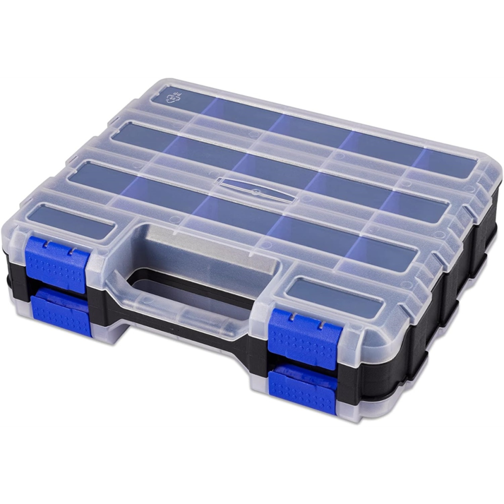 Tools Storage Box Organizer Double Side Hardware Organizers With Removable Plastic Dividers For Screws Nuts Nails Bolts 4853510376778