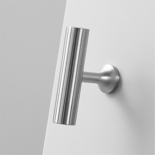 Solid Brass Art Deco Style Vertical Lines Linear Kitchen Cabinet Knobs Silver Drawer Handle Pull 1