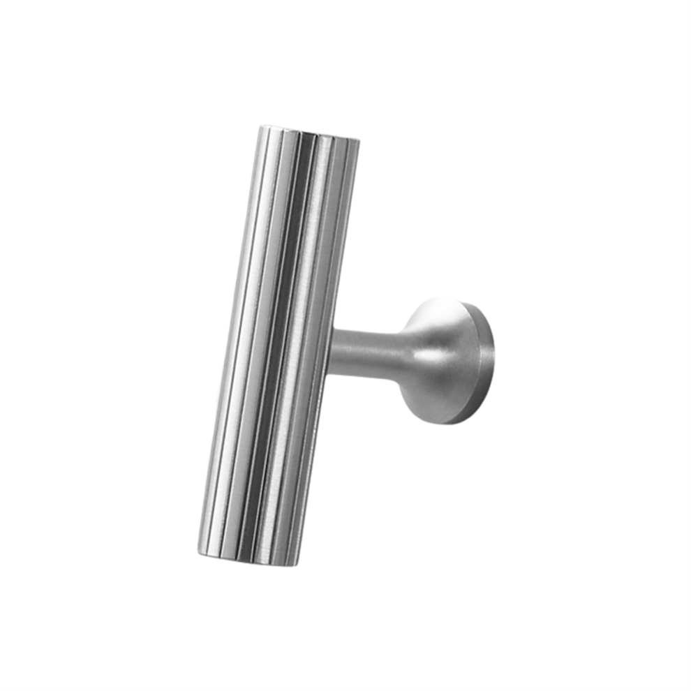 Solid Brass Art Deco Style Vertical Lines Linear Kitchen Cabinet Knobs Silver Drawer Handle Pull-image-OPC-PJSFM65-NEW