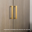 Solid Brass Simple Style Kitchen Handle Cabinet Drawer Wardrobe Gold Handle, Comfortable Feel, Hole Distance 128 mm 3