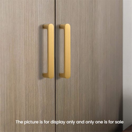 Solid Brass Simple Style Kitchen Handle Cabinet Drawer Wardrobe Gold Handle, Comfortable Feel, Hole Distance 128 mm 2