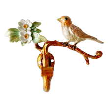 Gancio decorativo da parete a forma di uccello vintage per appendere vestiti, cappotti, asciugamani, chiavi e cappelli, con montaggio in metallo.