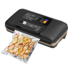 85kpa Vacuum Sealer Machine,Commercial Full Automatic Food Sealer,Build-in Cutter, 10 Pcs Pre-Cut Bags(Grey) EU Plug
