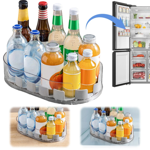 Refrigerator Rotating Storage Rack Rotatable Fridge Box Turntable Organizer for Cabinet Kitchen B 1