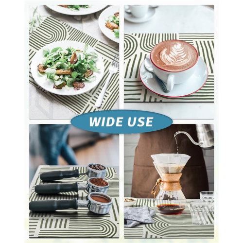 Coffee Mat Hide Stain Rubber Backed Absorbent Dish Drying for Kitchen Counter - Fits Under Maker or Machine 1