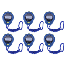 6PCS LCD Elektronische Stoppuhr Chronograph Digital Timer Sport Zähler Kilometerzähler Uhr