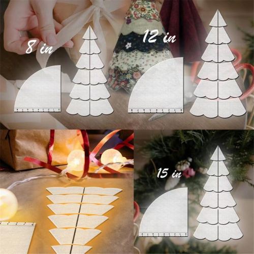 Handmade Christmas Tree Quilting Template Set Multifunctional DIY Sewing Ruler Practical Pattern Tools 15Inch 2