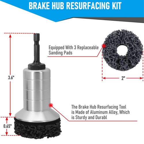 Wheel Hub Resurfacing Set Rust Cleaning Tools Maintenance Brake Disc Removal Tool for Rotor 2