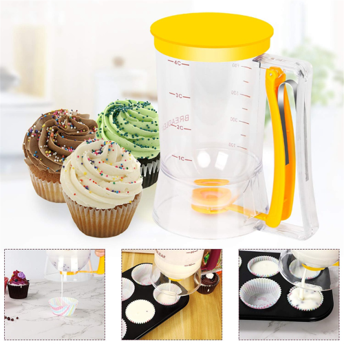 Pancake Batter Dispenser Funnel Hand-Crank Colander Handheld Separator 2