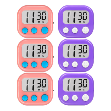 Minuterie de classe pour enseignants, grande minuterie numérique magnétique pour enfants, fournitures pour enseignants, lot de 6 - Rose,