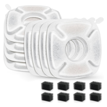 40 Pcs Cat Water Fountain Carbon Filters,20 Replacement Pet Filters with 20 Pre-Sponges for 67oz/2L 95oz/2.8L