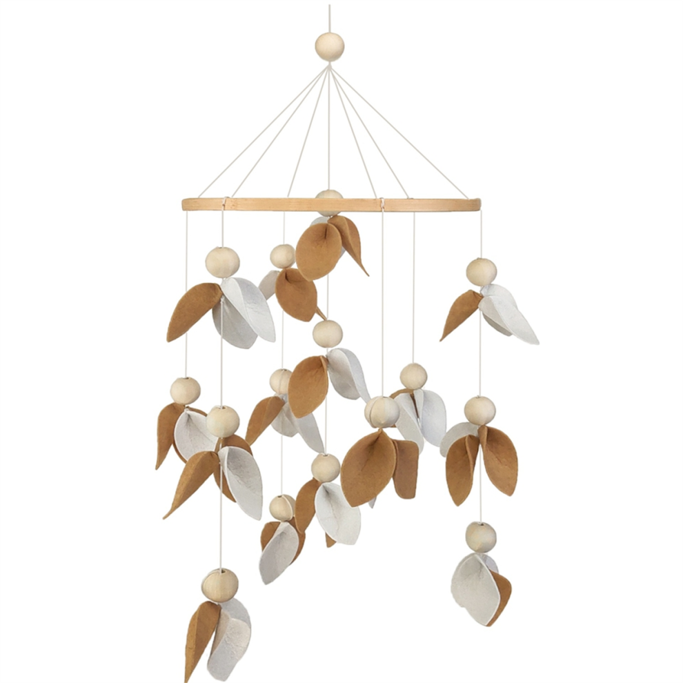 Cute Baby Mobile For Crib - Gender Neutral Nursery Decor Felt Cloth Leaves Boho Exogio