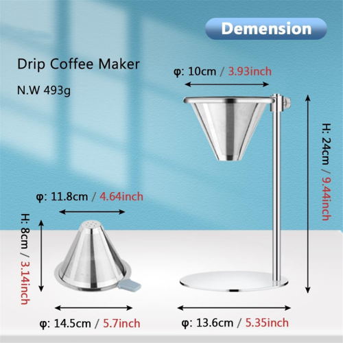 Pour over Stand, Dripper Coffee Filter Height Adjustable Brewing Holder 2