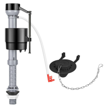 Universal Toilet Repair Kit for Inside Tank Includes Adjustable Fill Valve & 2-Inch Flapper Quiet Easy Installation