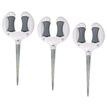 3 pezzi di chiodi guida per tubo da giardino, rullo superiore, posizionamento tubo acqua dolce, testa appuntita, supporto per picchetto da prato