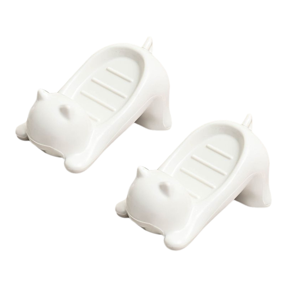 Cartoon Cat Soap Box Cute Plastic Draining Holder Decorative Storage Rack Household Bathroom Accessories-image-OPC-PJSFN97-NEW