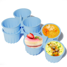 3pcs Steamed Egg Mold 3 Grids Air Fryer Baking Cup Reusable Non-Stick Cupcake DIY Silicone Muffin Pan Microwave