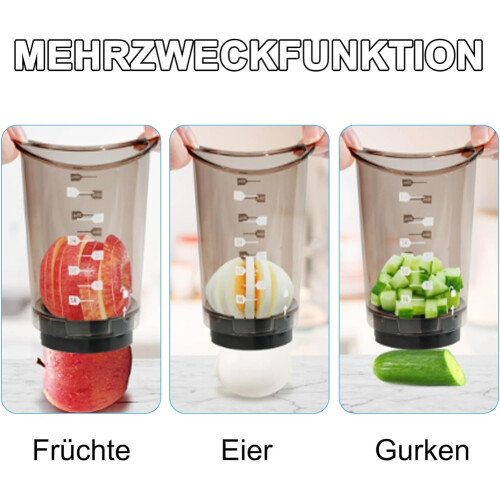 Fruit Cutter Cup with Removable Stainless Steel Blade,Cup Fruit, Dishwasher Safe, Kitchen Aid Egg 2
