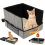 Bac à litière pliable pour chat avec couvercle à fermeture éclair et anti-fuite 5