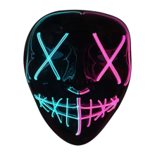 Maschera luminosa LED per Halloween, con colori misti, per Halloween, spaventosa, luminosa, per adulti, cosplay, costume