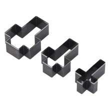 Ensemble de 3 matrices de forme croisée pour cuir 69x50x23mm