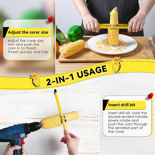 2PCS Corn Remover Tool Stripper for Quick Kernels Removal,Corn Slicer Creamer 1