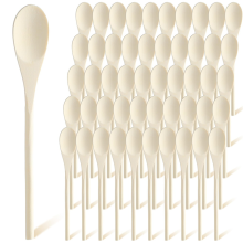 50 Pcs 10 Inch Wooden Spoons Bulk for Cooking Handle Long Stirring Baking Mixing Serving