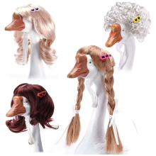 4 pezzi di parrucche da portico con fermagli per capelli, graziosa parrucca con treccia da statua da prato, costumi per esterni