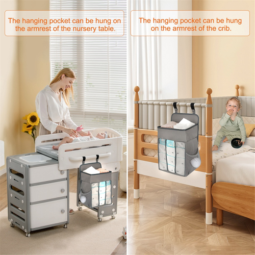 Fasciatoio per pannolini, organizer per lettini da appendere, per bambini, per culle e box per bambini 1