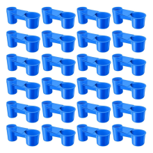 24 Stück Vogeltränke Futternäpfe Wasserflasche Becher für Käfig Ideale Tränke für Hühner, Wachteln, Geflügel, Blau