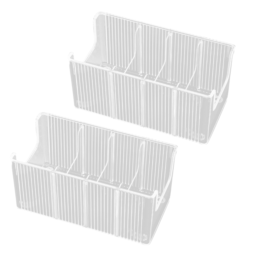 2-Pack Acrylic Belt Organizer For Closet & Drawer -8 Detachable Compartments, Clear Holder Display Fits Most Sizes 4853510388184